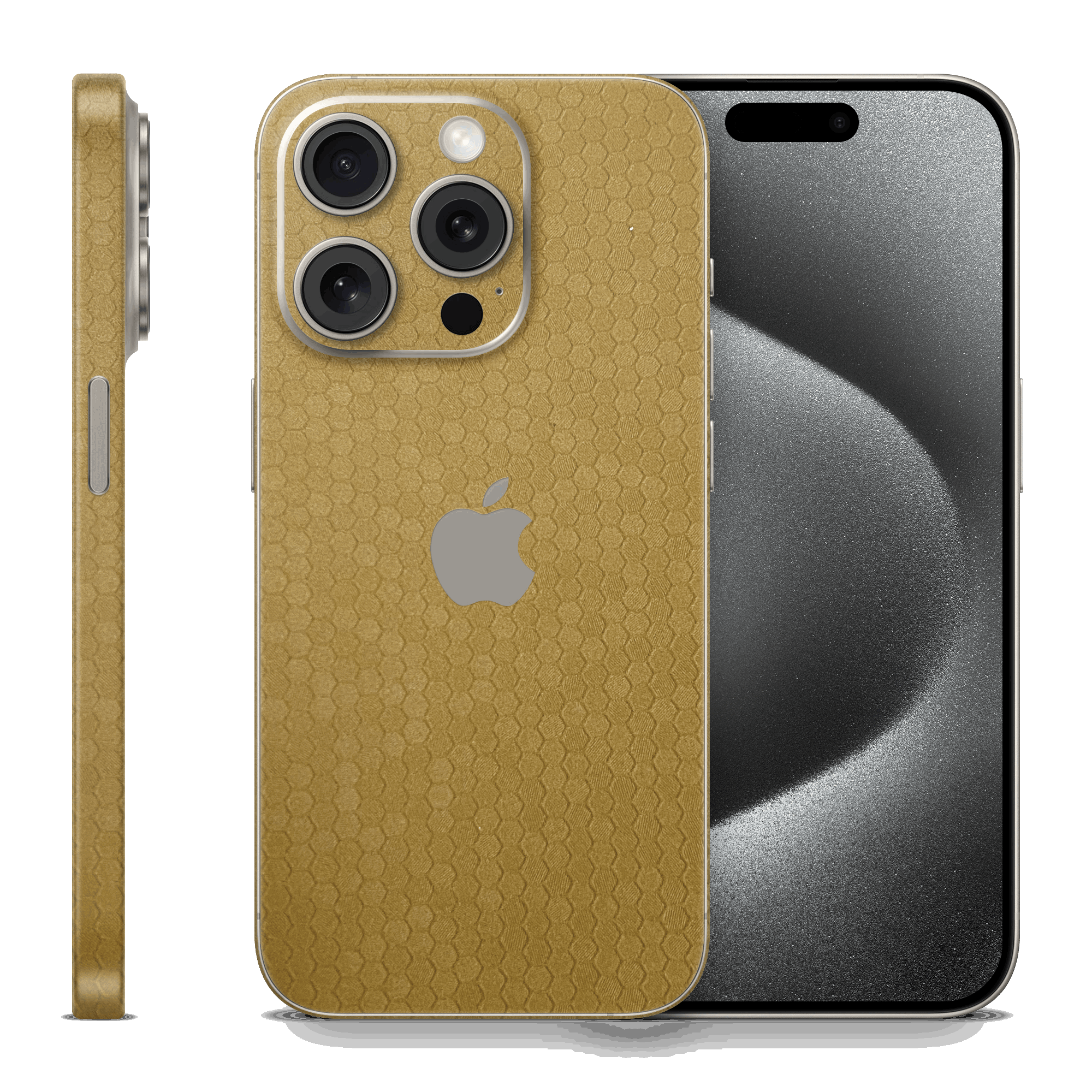 Skin iPhone - Gold Honeycomb 3D