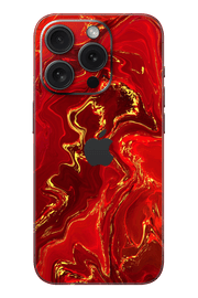 Skin iPhone - Червено златно мрамор