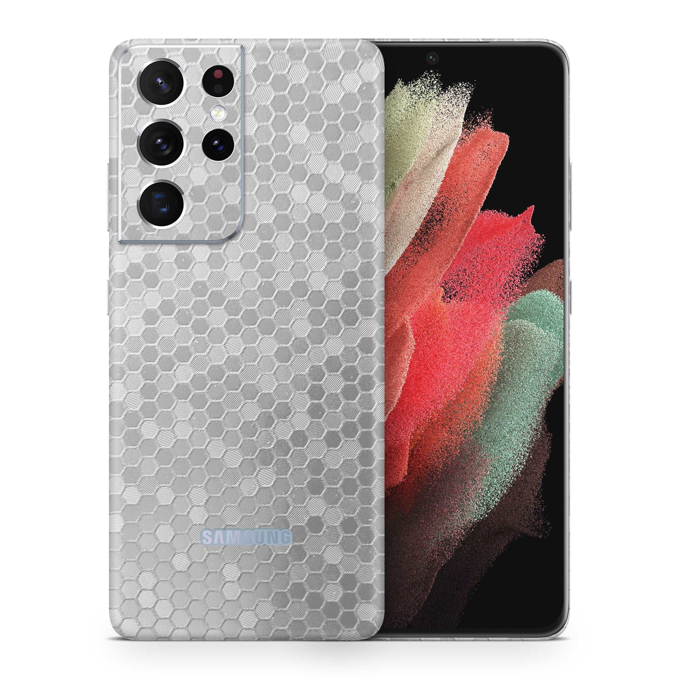 Samsung Skin - Skin Samsung - Silver Honeycomb 3D